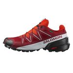 Salomon Men's Speedcross GTX Waterproof Trail Running Shoes, Red Dahlia/White/Black, 9