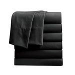 FreshCulture Twin Flat Sheets Only, Pack of 6, Soft Microfiber Bedding Sheets for Home, Salons, Hotels, Bulk Flat Sheets Only Twin Size (Black)