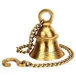 Kartique Brass Wall Hanging Bells for Home Mandir Temple Living Room Decoration Pooja | Decorative Items | Door Air Ding Dong Puja Bells