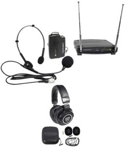 Audio-Technica ATW-901a/H Wireless Headset Microphone Mic + Samson Headphones