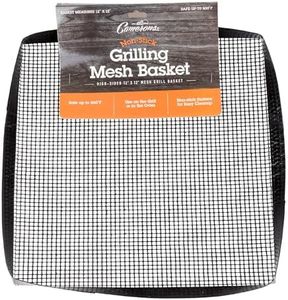 BBQ Grilling Mesh Basket (12x12")- Heavy Duty 100% Non Stick Reusable Grilling Basket for Indoor Cooking and Outdoor Barbecue Grilling - Raised Sides Keeps Food Inside- Father's Day Gift for Dad