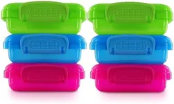 NADOBA Mini Lock-Top Snack Containers set of 6 colors may vary