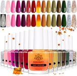 Born Pretty Nail Polish Set, 15 Colors Fall Winter Nail Polish 10ml Quick Dry Nail Polish Kit Pink Red Silver Gold Glitter Color Changing Orange Nail Lacquer Glossy Nail Polish Manicure DIY Salon