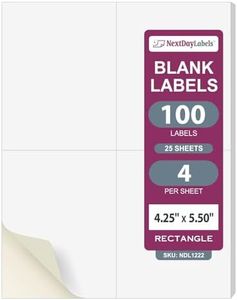 Laser/Ink Jet White Labels (4-1/4" x 5-1/2" - 4 Per Page | 100 Labels)