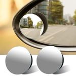 OTO2EYE Car Glass Mirror Blind Spot, 360° Mirror, Rear View Convex Mirror, Parking Mirror for Car, Car Mirror Accessories Frameless Suitable All Cars (Round 2-Pcs)