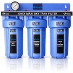 IONIX Sky Tank filteration system with German Housings | Water filter for Flats/Water filter for Builder floors | Small size 12 inchesWhole house|, 1 Set, Blue