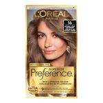 L’Oréal Paris Superior Preference 9 weeks of Luminous Fade-Defying Permanent Hair Dye, 16 Natural Light Ash Brown, 100% Grey Coverage, 1 Hair Dye Kit (Packaging May Vary)