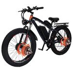 GUNAI Dual Motor Electric Bike 26inch Fat Tire Mountain Ebike for Adult with 48V 22AH Removable Battery,21 Speed