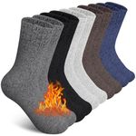 SIMIYA Mens Wool Socks Winter Socks Knitting Soft Warm Thick Socks for Boots Ski Hiking (5 Pairs)