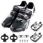 Venzo Men's Mountain Bike Bicycle Cycling Shoes with Multi-Function Clip-less Pedal & Cleat - Compatible with Shimano SPD & Crankbrother Systems