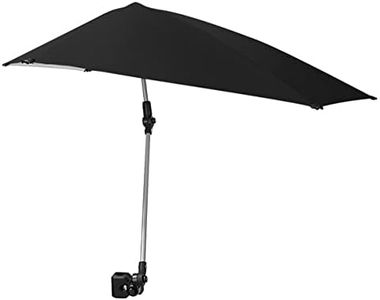 Sport-Brella Versa-Brella SPF 50+ Adjustable Umbrella with Universal Clamp, Black