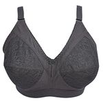 NINTEEN-69 Cotton Plain Lovable Non-Padded Wirefree Seemed Full Coverage Bra for Women Black