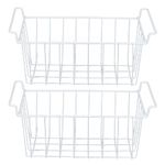 Focket 2Pcs Wire Storage Freezer Baskets, Metal Baskets with Handles, Bin Organizer Food, Bins for Home, Office, Bathroom, Pantry (L 44.5cm X W 24.5cm H 20cm) Focketpa5e0kcy7m-13