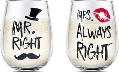 Couple Wine Glasses Set MR Right an