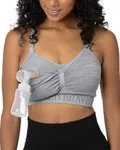 Kindred Bravely Sublime Pumping Bra Hands Free, Adjustable Pumping & Nursing Bra with EasyClip for All Breast Pumps (Grey, Large)
