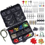 TOPFORT 187/230pcs Fishing Accessories Kit, Including Jig Hooks, Bullet Bass Casting Sinker Weights, Fishing Swivels Snaps, Sinker Slides, Fishing Set with Tackle Box(187pcs Fishing Accessories kit)