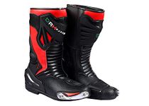 Mens Motorbike/Motorcycle Racing Leather Sport Shoes/Boots Red/7, (MBRS2420)