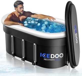 Wxtkkom Upgraded 175 Gal XXL Large Oval Ice Bath Tub with Air Ring, Multi-Layered Portable Cold Plunge Tub for Athletes, Foldable & Inflatable Full-Body Cold Tub Recovery at Home, Outdoors,Gym Use