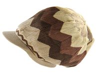RW 100% Cotton Rasta Dreadlock Light Weight Beanie Visor (Khaki/Brown)