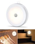 Hoteon Motion Sensor Light, Battery Powered LED Night Light with On/Auto/Off Switch, Cordless Stick-on Magnet Wall Light for Stair, Hallway, Kitchen, Cabinet, Closet, Warm (1 Pack)