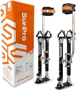 SurPro Single-Sided Drywall Stilts, Magnesium Base, 26” - 40” Height, QuadLock Contractor-Grade Stilts with Patented FLEXION Foot System (S1X-M-2640) for Drywallers, Painters, Stilts Drywall