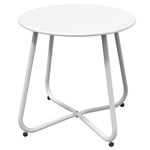 Grand patio Outdoor Side Table Small Table Round End Table Garden Table Lightweight Snack Table for Outdoor Garden Hallway Bedroom Living Room Terrace Balcony -White