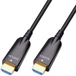 DTech Fibre Optic HDMI Cable 50m Support 4K 30Hz and 1080p 60Hz HD Video 3D ARC HDCP CEC HEC Projector High Speed (164 Feet, Black)