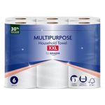 by Amazon Multipurpose Kitchen Roll, 3-Ply, XXL Household Towel, 6 Rolls (Pack of 1), 100 Sheets per Roll, FSC Certified