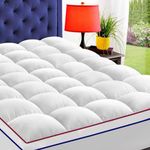 UBiuduy Mattress Topper Cooling Queen Size Mattress Pad Cover Extra Thick Mattress Pad 3D+7D Down Alternative Filling Plush Mattress Topper Pillow-Top with Deep Pocket Fitted to 8-21”Mattress