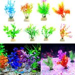 Petzlifeworld 10 Pcs Aquarium Artificial Simulation Ornament Decorative Plants for Fish Tank Aquarium Bowl (Random Color) (4 Inch)