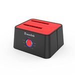 Wavlink Dual Bay Hard Drive Docking Station, USB 3.0 to SATA I/II/III Tool-Free External Hard Drive for 2.5/3.5inch HDD/SSD Duplicator/Offline Clone Function,Support UASP 2x16TB[Red]