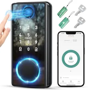 Keyless Entry Door Lock with Keypad - Fingerprint Door Lock - Smart Locks for Front Door - Electronic Keypad Smart Deadbolt Lock - Biometric Smart Digital Door Lock with Code -Auto Lock