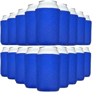 TahoeBay Blank Beer Can Cooler Sleeves (25-Pack) Bulk Sublimation Blanks for Vinyl Plain Soft Foam Can Sleeves Coolers for Soda Cans & Bottles Black, White, Assorted Solid Color (Royal Blue)