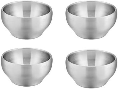 E-far Bowls for Kids Toddlers, 12 Ounce Double-deck 18/10 Stainless Steel Bowls for Baby Children, Healthy & Matte Finish, Insulated & Shatterproof - Set of 4