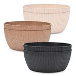 Eha Earth Friendly NatureNest 12 inch Pots for Plants | Bonsai Pots | Set of 6 | Bamboo Based, UV Protected Planters for Living Room | Plant Pots for Home Decor, Indoor & Outdoor | Multi-Natural