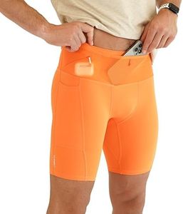 FlipBelt Men's Compression Shorts - Tiger Orange - S