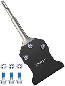 SDS Plus Floor Scraper with Spare Bolts and Nuts, Firecore 4 Inch x 10 Inch Rustproof Tile Removal Tool Thinset Remover Chisel Bits for Rotary Hammer Drill, Flooring Adhesives Remover FS23410B