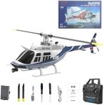 OBIOCKIDAY 1/33 206 Remote Control Helicopter for Adults, 2.4G 6CH 1 Battery RC Helicopter Single-Propeller Flybarles Military RC Aircraft, Airplane RC Flying Plane Gift -RTF