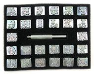 INNETOC 27 pcs 3/4″ 19mm A-Z Alphabet Letters and Pattern Stamping Punch Tools Set for Leathercraft, Belts, Saddle and Other Leather DIY Project (3/4″(19mm), Letter)