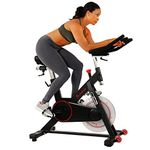 Sunny Health and Fitness Indoor Cycling Wheel with Magnetic Belt Drive, 136kg Max Weight, 20kg Flywheel, Pedal Hook SF-B1805 Tablet Holder, Adjustable Saddle & Handlebar, Home Trainer, Exercise Bike