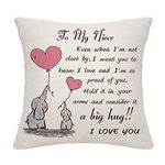 Bommex Niece Cushion Cover Throw Pillow Cover Niece Gifts from Aunt Uncle Thanksgiving (niece-2)