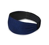 ReDesign Apparels Performance Headband for Men and Women - Running, Cycling, Yoga, Tennis, Badminton & Other Sports (Multiple Colors) (Blue Melange)Nylon, Silicone, Spandex, Polyester Blend, Cotton