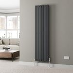 DuraTherm® 1800 x 452mm Anthracite Grey Vertical Designer Radiator Single Column Flat Panel Modern Central Heating Panels Bathroom Radiators