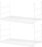 Rubbermaid Universal Closet 24 Inch Long Durable Steel Custom Wire Hanging Added Storage Shelf Accessory, White (2 Pack)