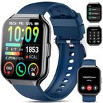 Smart Watch for Men Women (Answer/Make Call),1.96" Touch Screen Fitness Watch IP68 Waterproof, Heart Rate Sleep Monitor, Pedometer, 112+ Sport Modes Fitness Activity Tracker for Android iOS(Dark Blue)