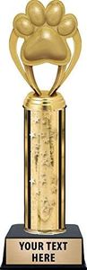 Crown Awards Paw Print Trophies, Gold Stars Paw Print Trophy with Custom Engraving Prime
