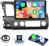 Android Car Stereo Radio for Honda Civic 2006-2011 with Apple CarPlay Android Auto, Rimoody 10.1 Inch Touch Screen GPS Navigation Bluetooth FM/RDS HiFi WiFi SWC Backup Camera