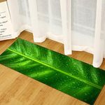 Hallway Runner Rug with Non Slip Rubber Backing, 160x140cm Area Rugs for Kitchen Living Room Bedroom Entryways Doormat, Modern Nature Design Green Plants