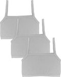 Dressably Solid Beginner Bras for Girls/Kids Half Slip & Camisole (13 Years-14 Years, White (Pack of 3))