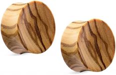 Pierced Owl Olive Wood Doubled Flared Solid Organic Ear Plugs Gauges, Sold As Pair (12mm (1/2"))